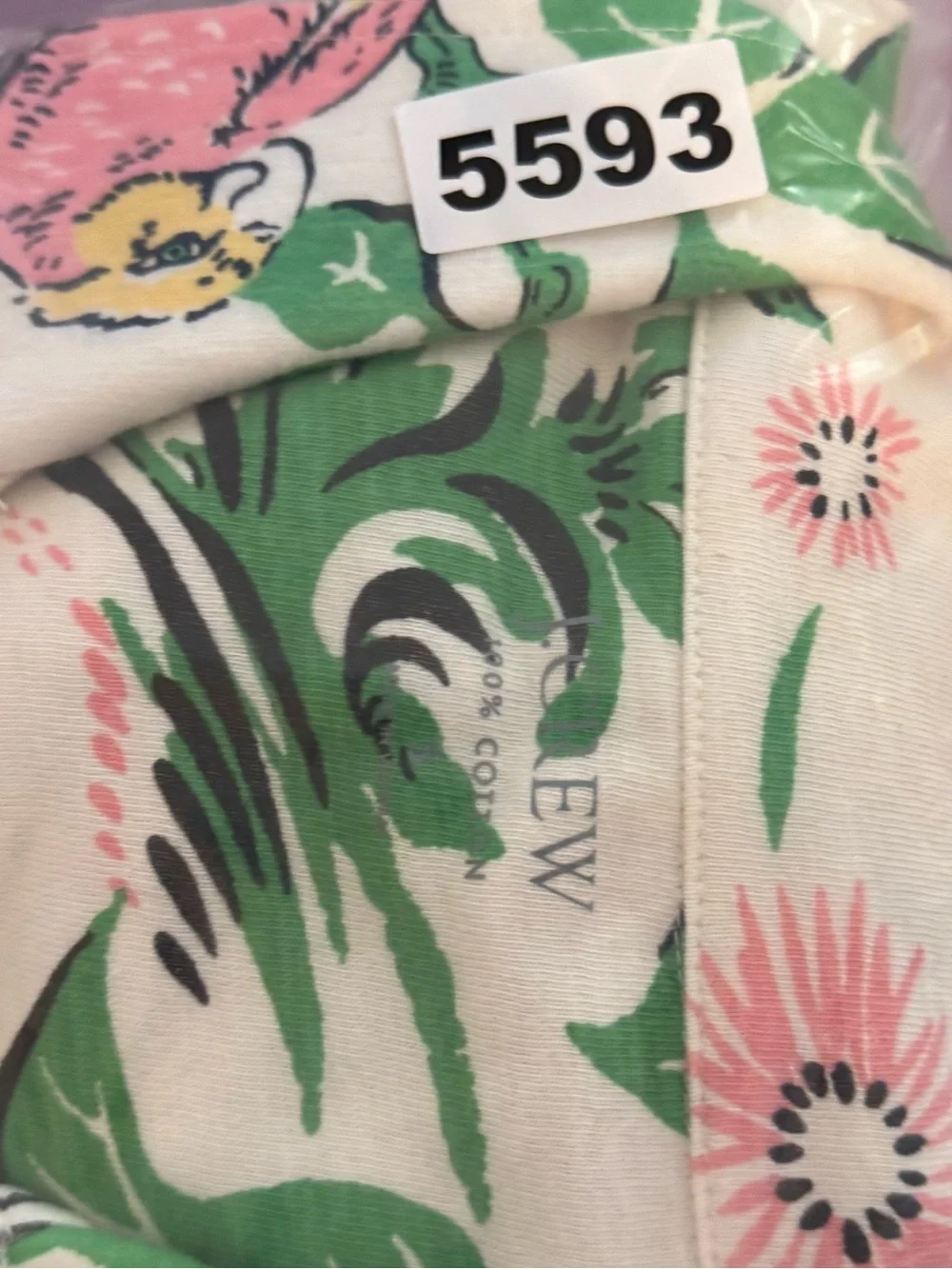 JCREW‎ Short-sleeve cotton knit camp-collar shirt Tropical Parrot Print